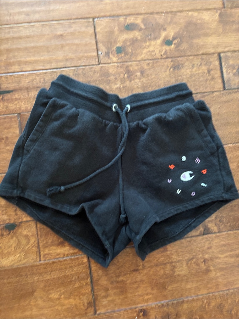 Champion Reverse Weave Fleece embroidered logo shorts Black Women’s Sz S